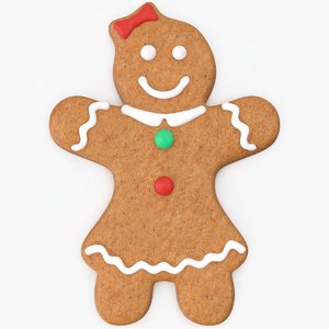 3D model christmas gingerbread woman