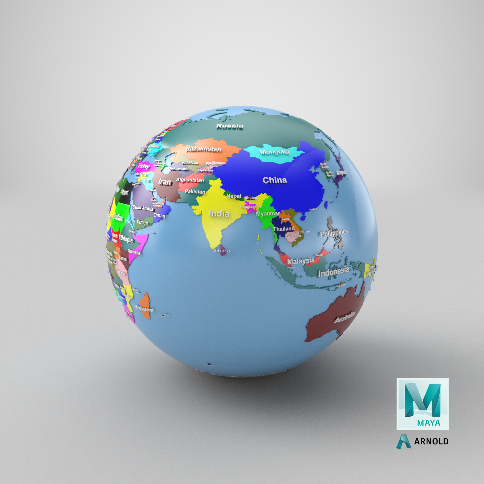 地球地球地缘政治命名3d模型