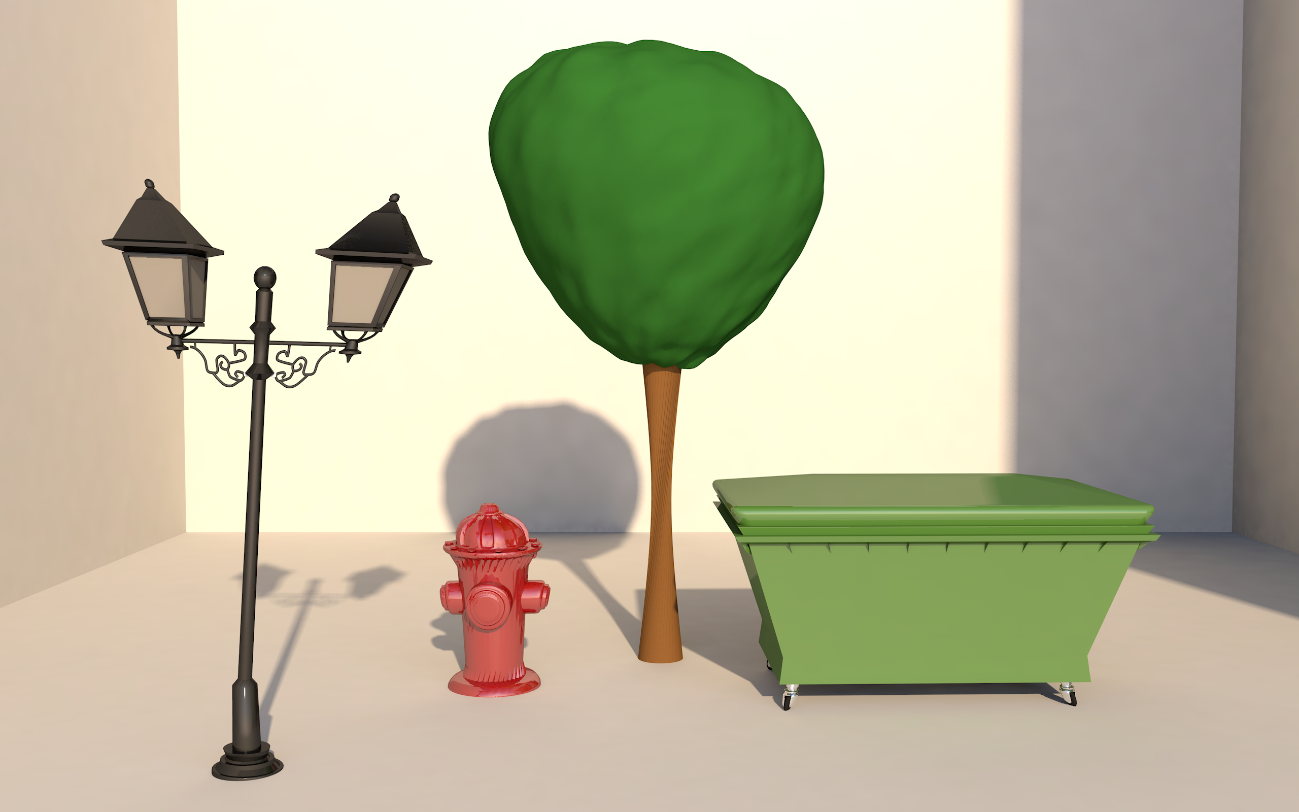 cartoon street-elements model