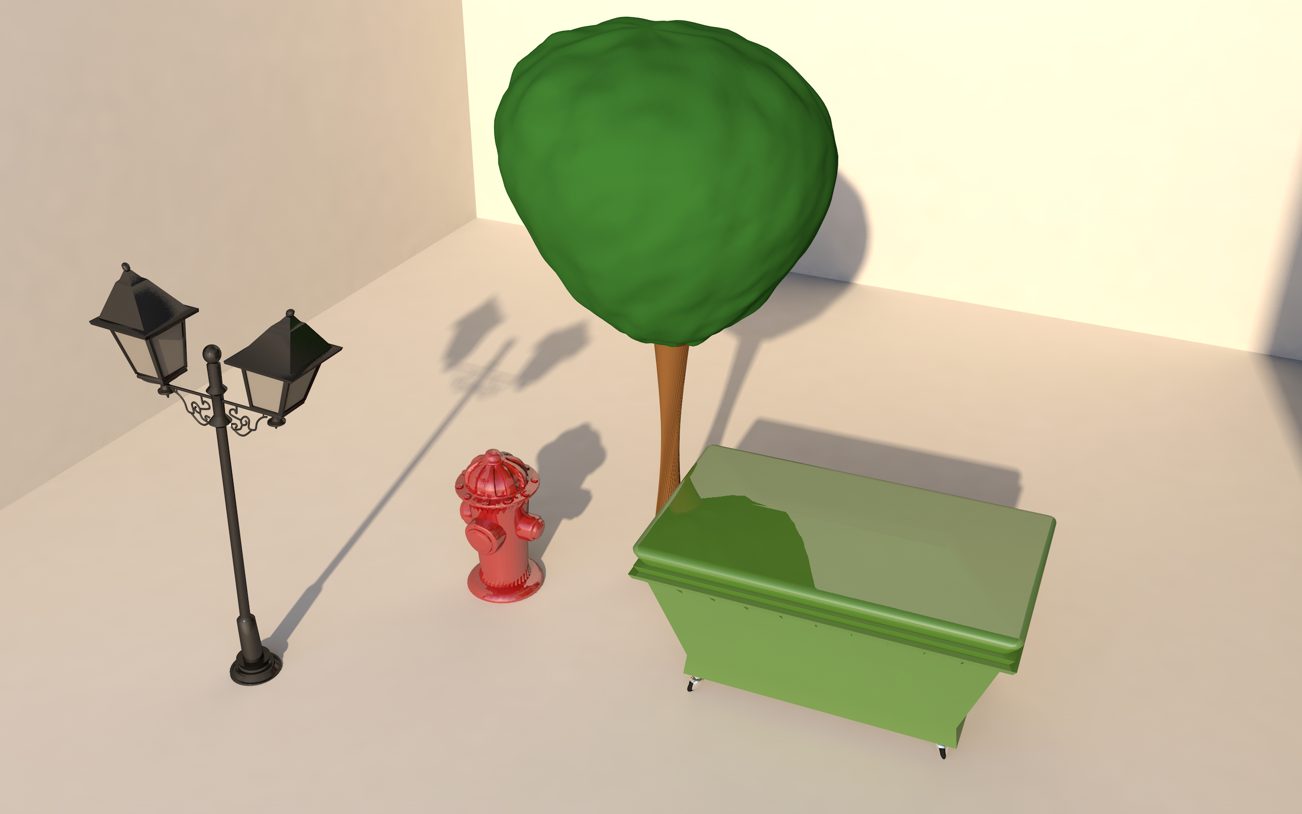 cartoon street-elements model