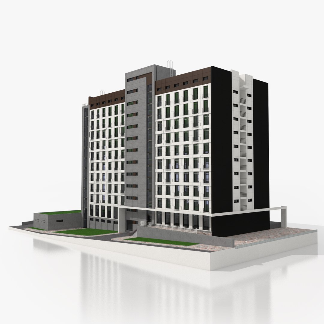 3D residential block model - TurboSquid 1465571