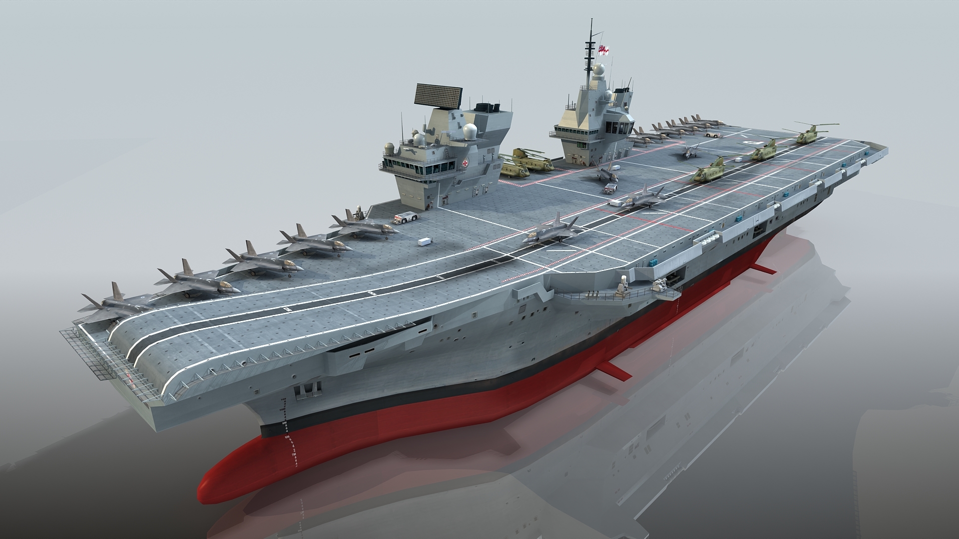 hms航空母舰女王伊丽莎白和威尔士亲王3d模型