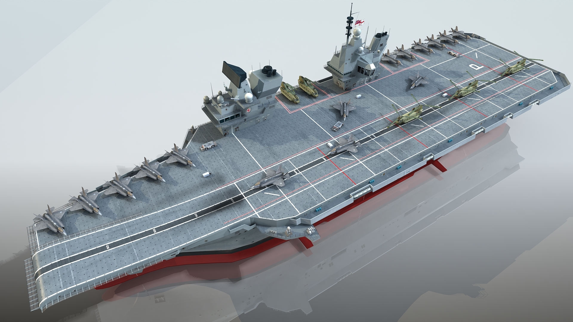 hms航空母舰女王伊丽莎白和威尔士亲王3d模型