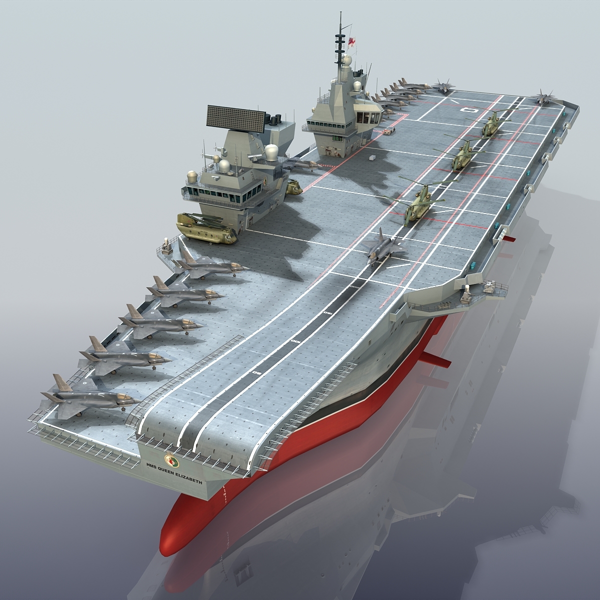 hms航空母舰女王伊丽莎白和威尔士亲王3d模型