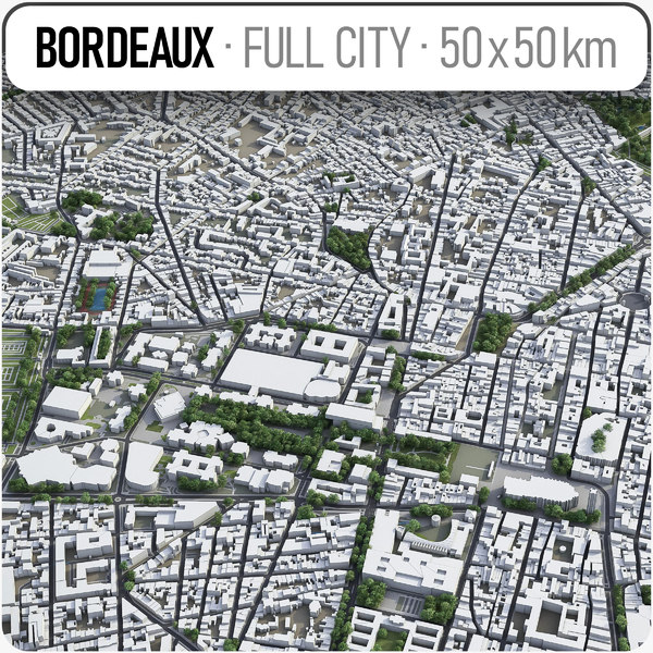 bordeaux surrounding area - 3D model
