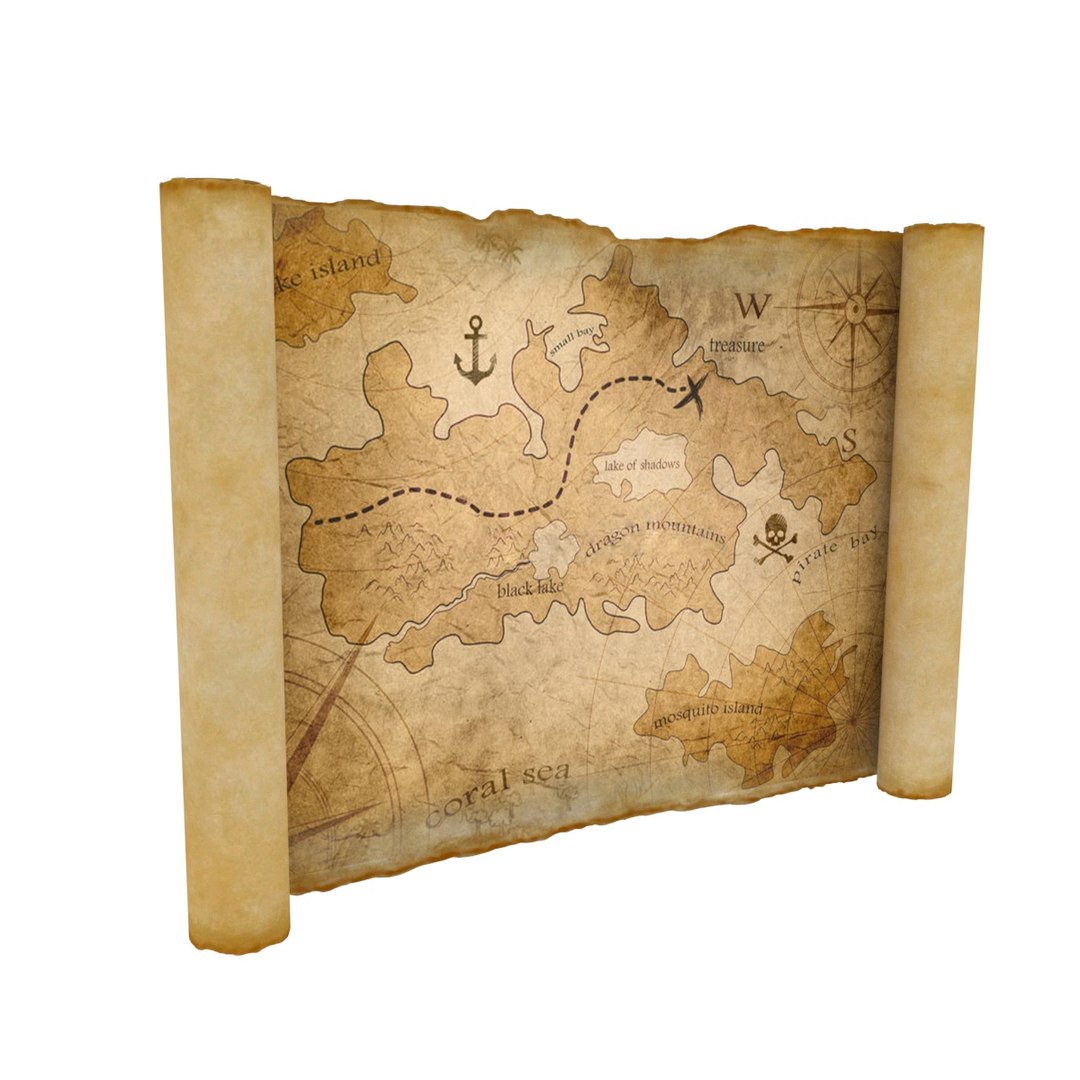 treasure maps chest model turbosquid 1311004