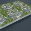 3D small town city buildings