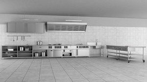3D commercial kitchen model