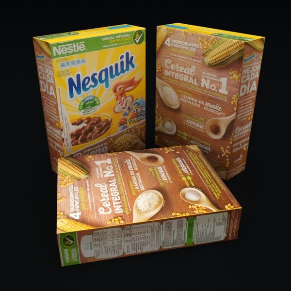 3d nesquik cereal box