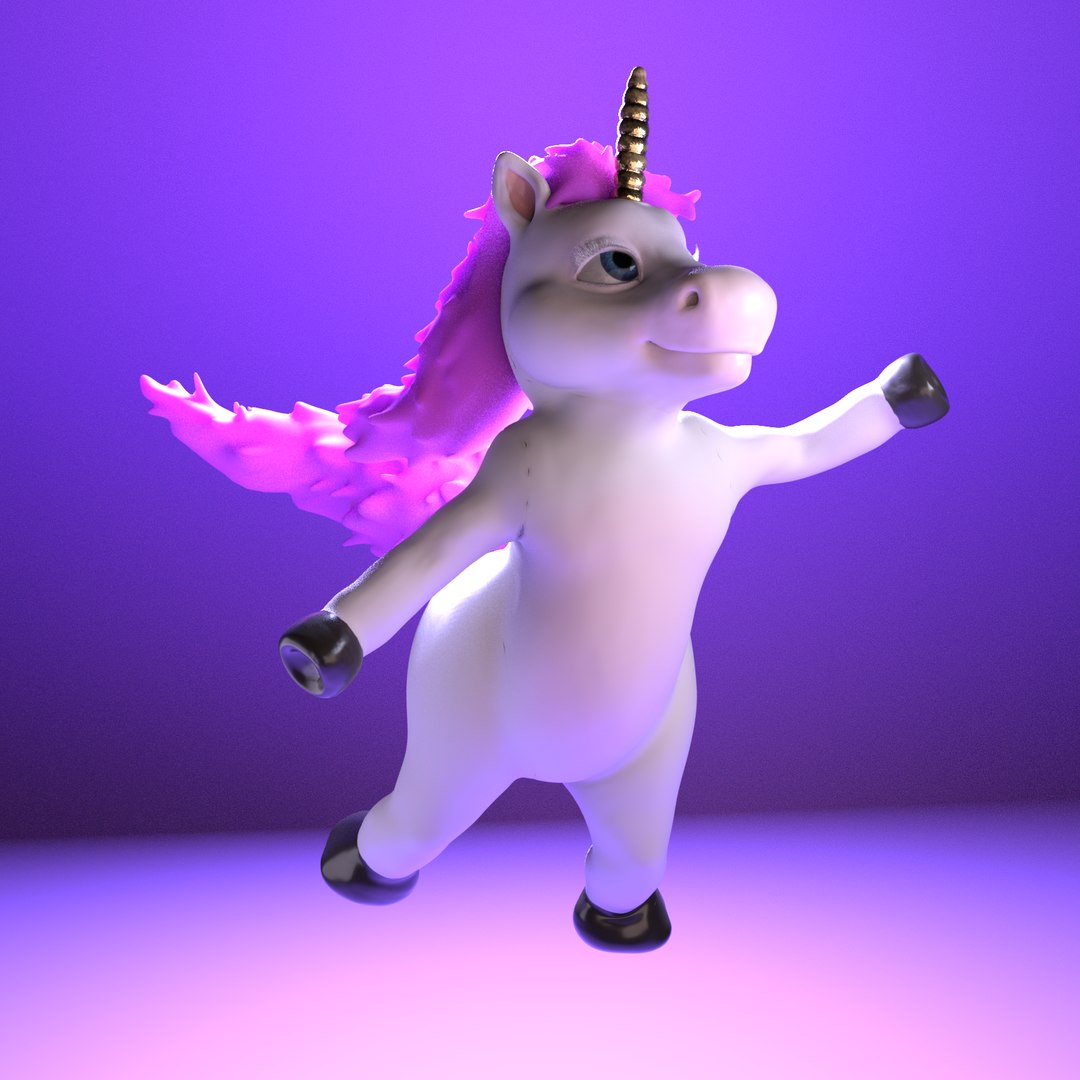 3D unicorn characters model TurboSquid 1466345