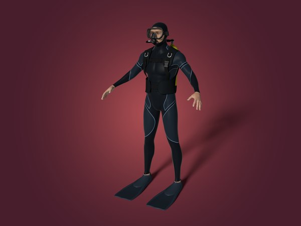 3D scuba diver model