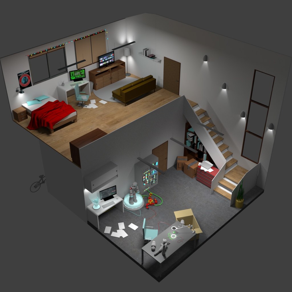 isometric 3d model