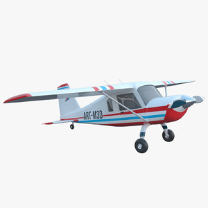 cartoon light utility aircraft airplane 3D