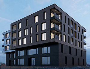 modern residential building 3D