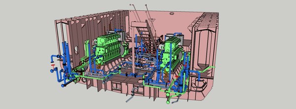 3D ship engine room structure - TurboSquid 1466832