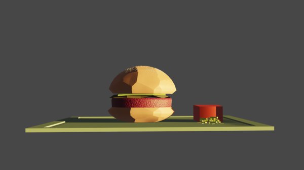 3D burger fries