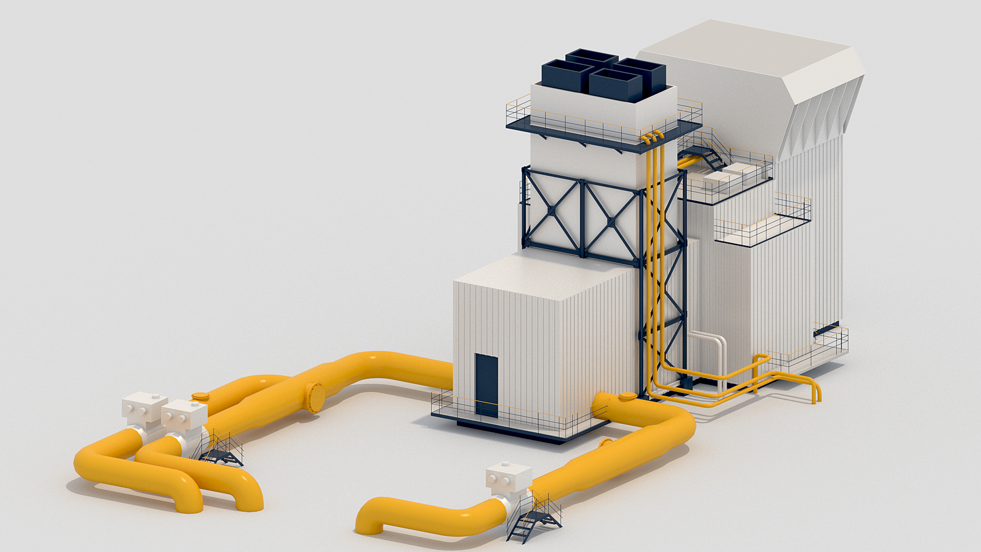 工厂kitbash3d模型