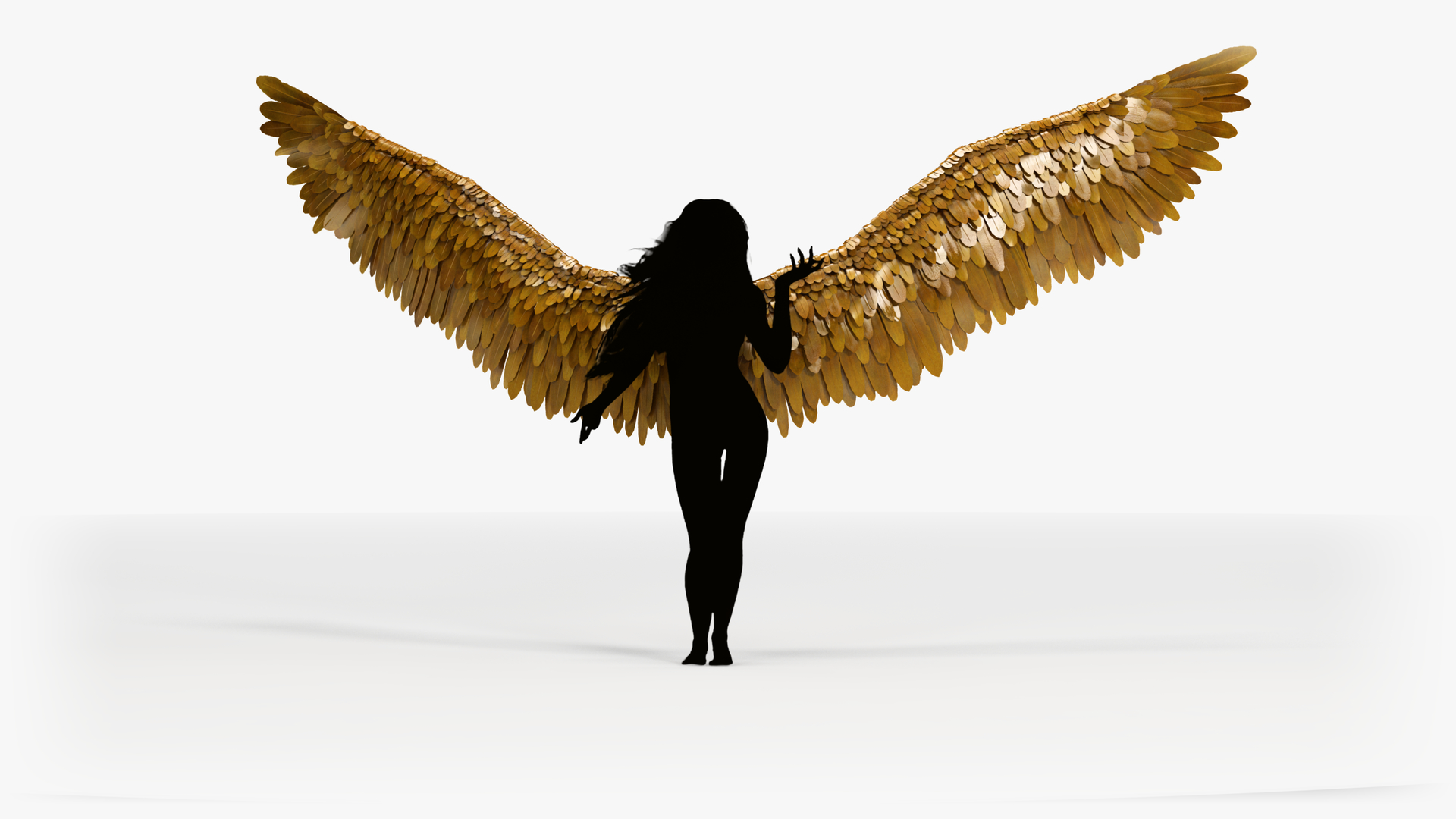 3d rigged - animation angel wings model
