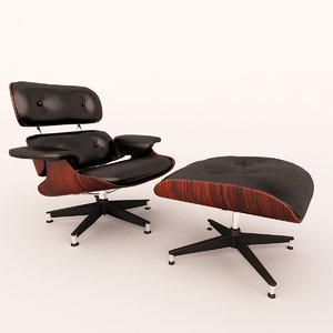 3D eames lounge chair ottoman