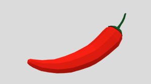 red pepper modelled 3D model