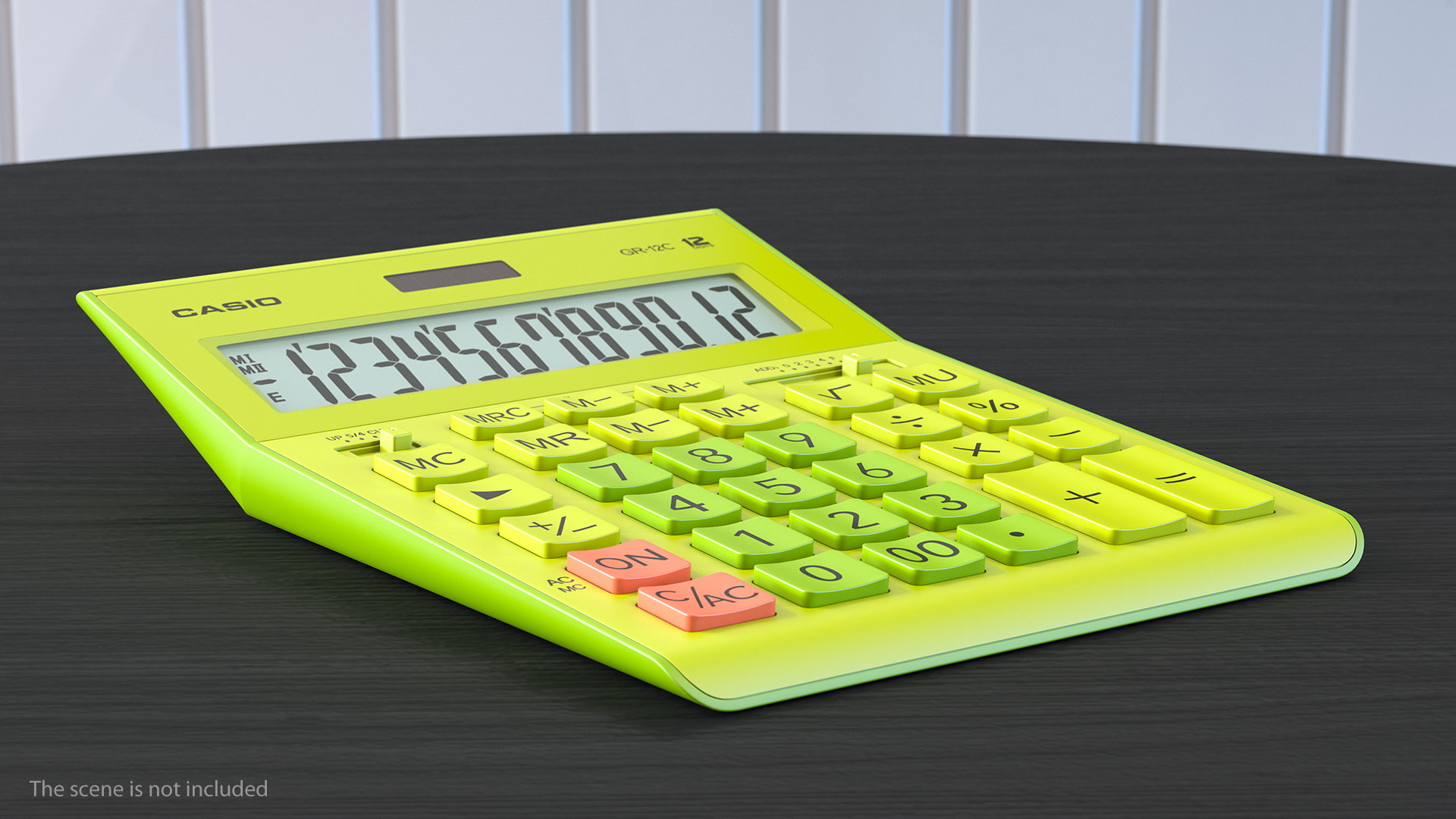 3D model casio gr12c yellow calculator TurboSquid 1467451