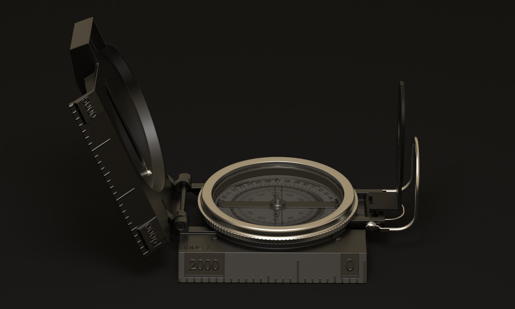 3D compass model TurboSquid 1467322