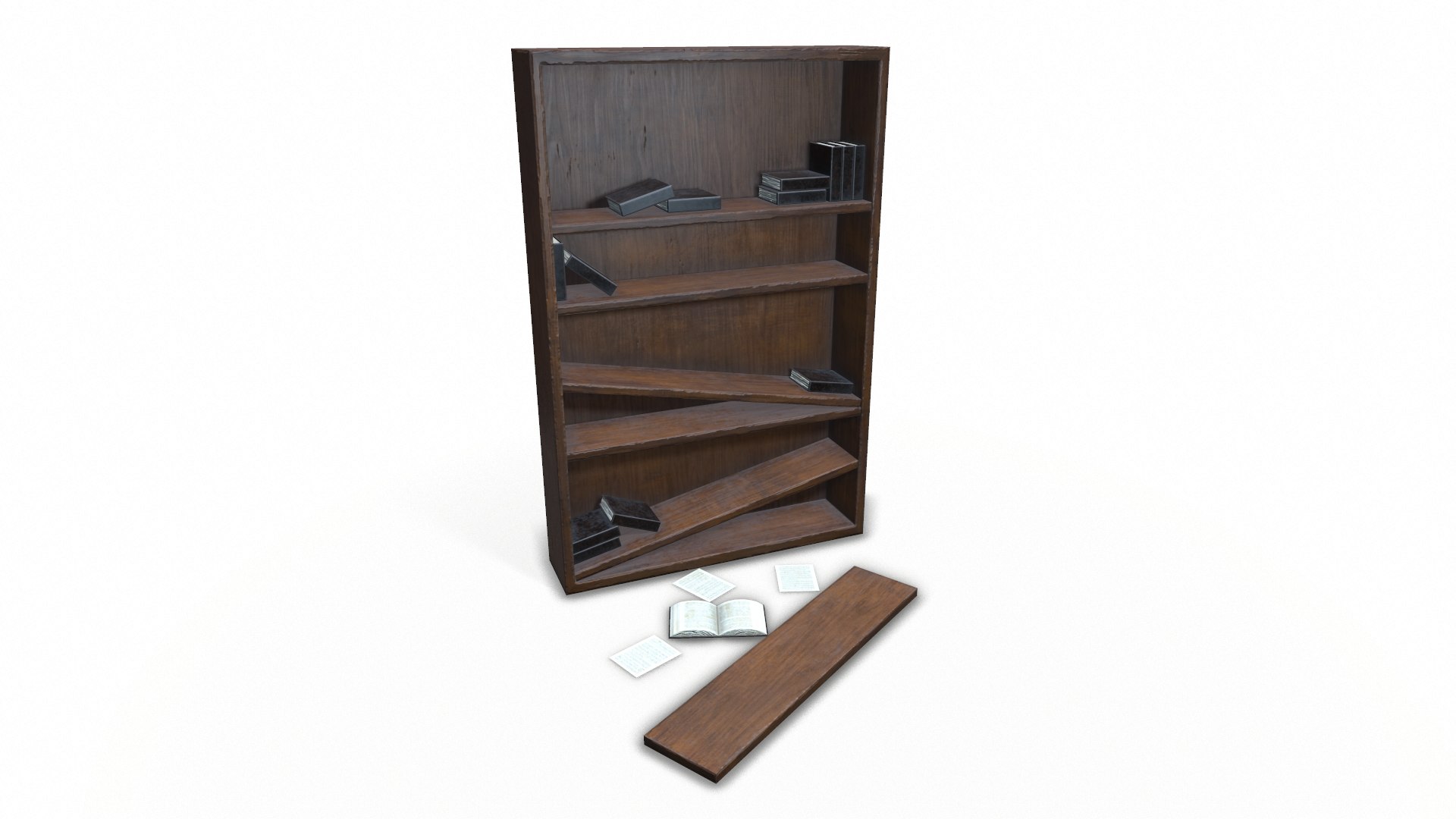 Dusty book shelf 3D model TurboSquid 1467544