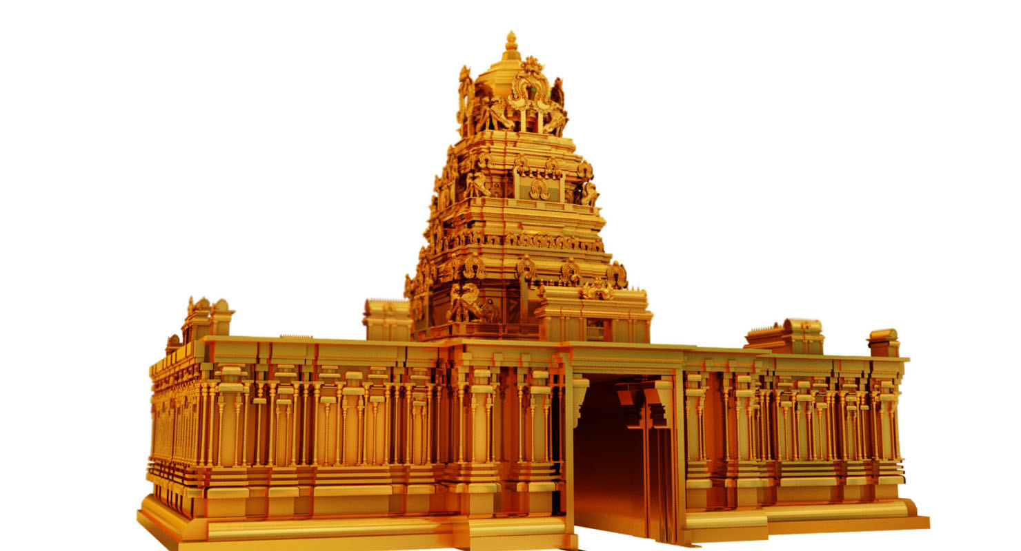 3D Gold Temple Model - TurboSquid 1467546