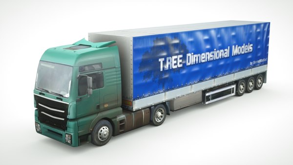 3D model generic semi-truck 534