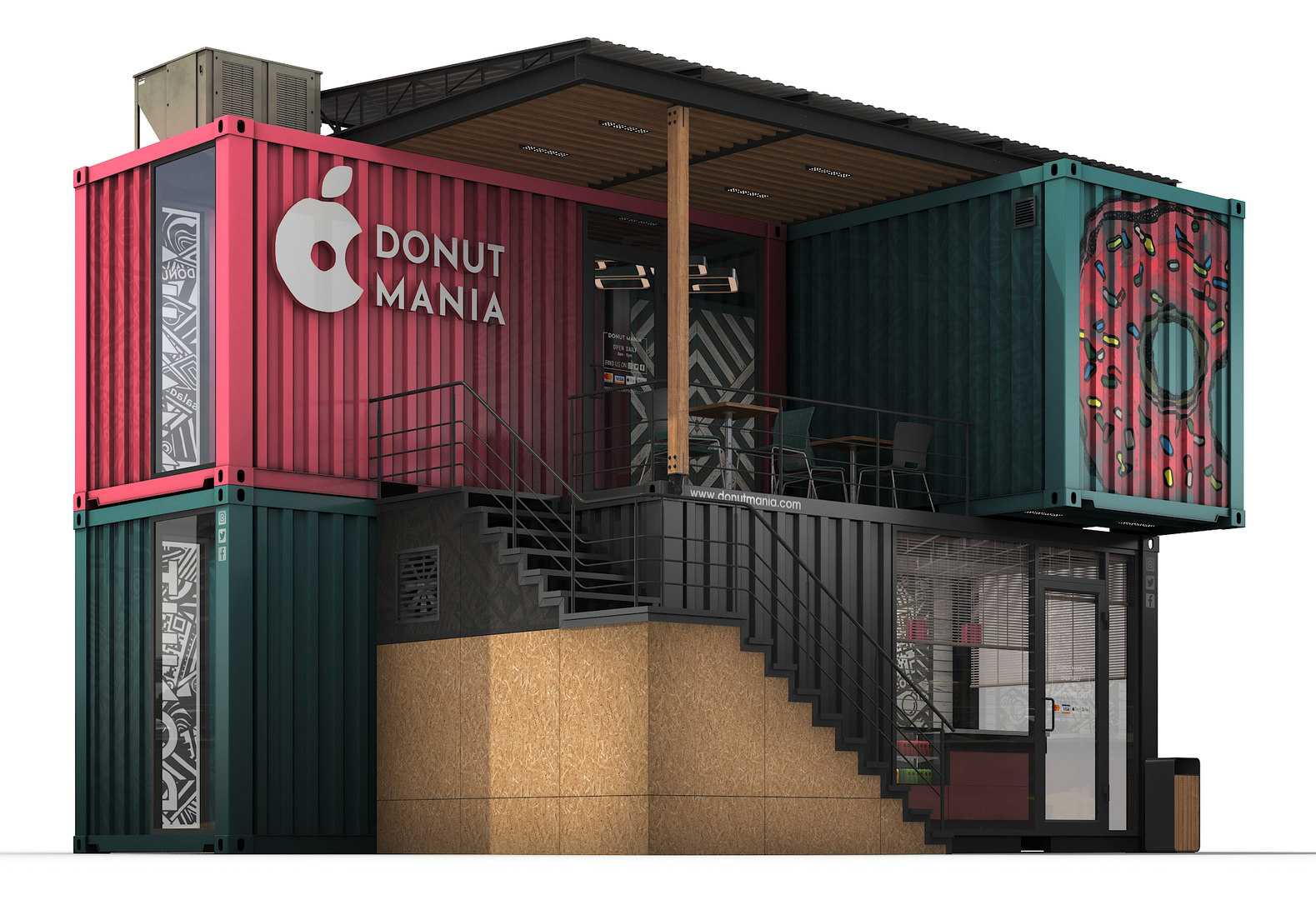 3D container donuts restaurant model TurboSquid 1467706