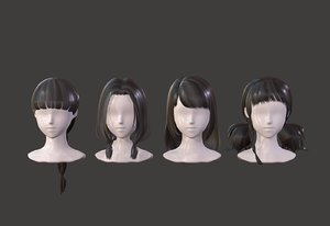 3D girl hair