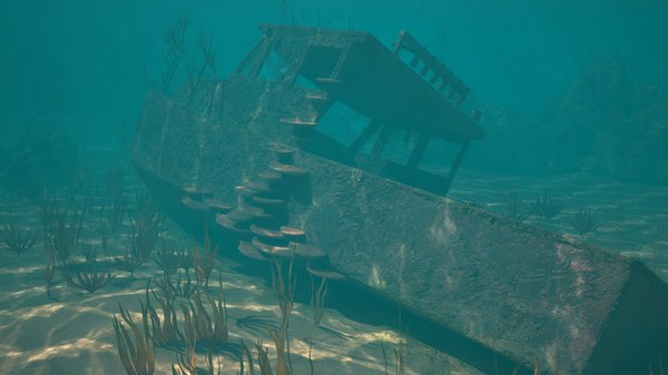 Underwater shipwreck scene model - TurboSquid 1468107