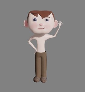 3D rigged boy character model