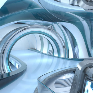 3D sci-fi futuristic energy generator