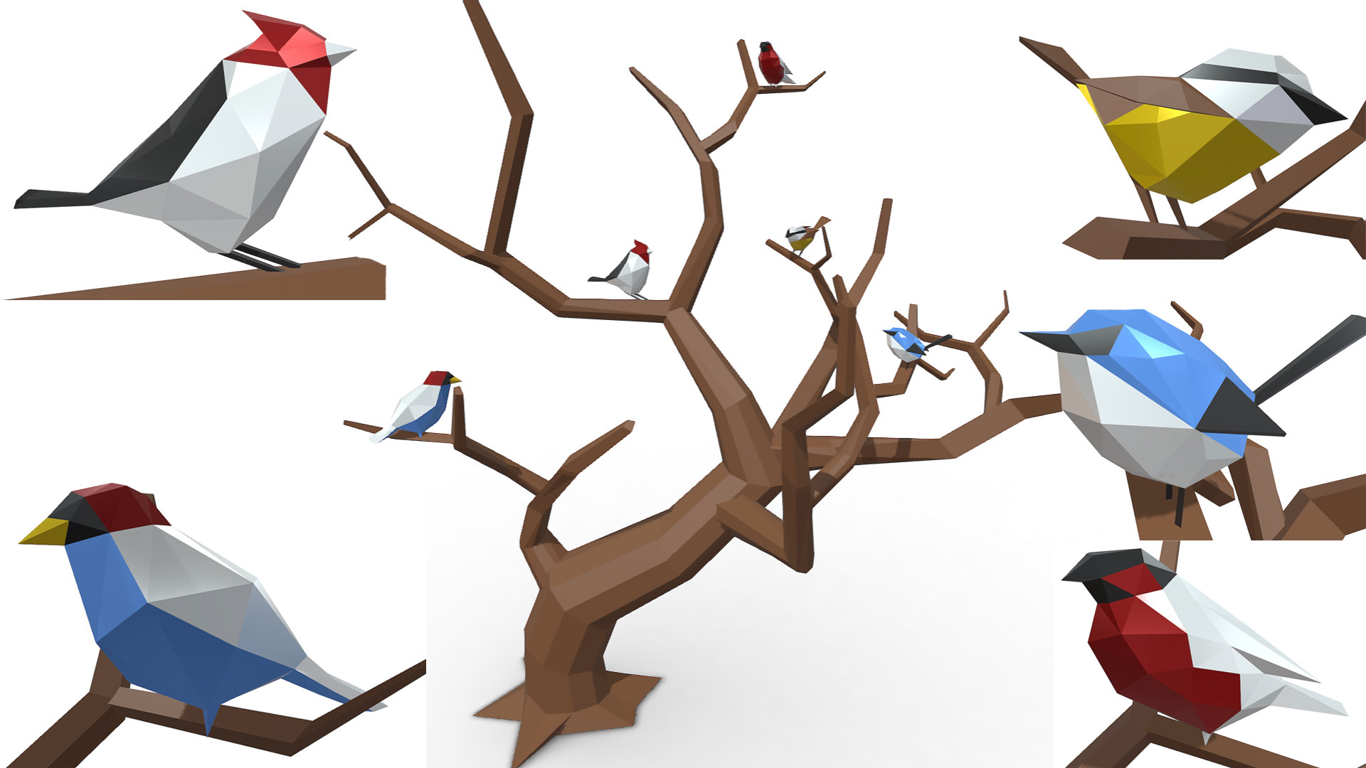Printed birds 3D model - TurboSquid 1468431