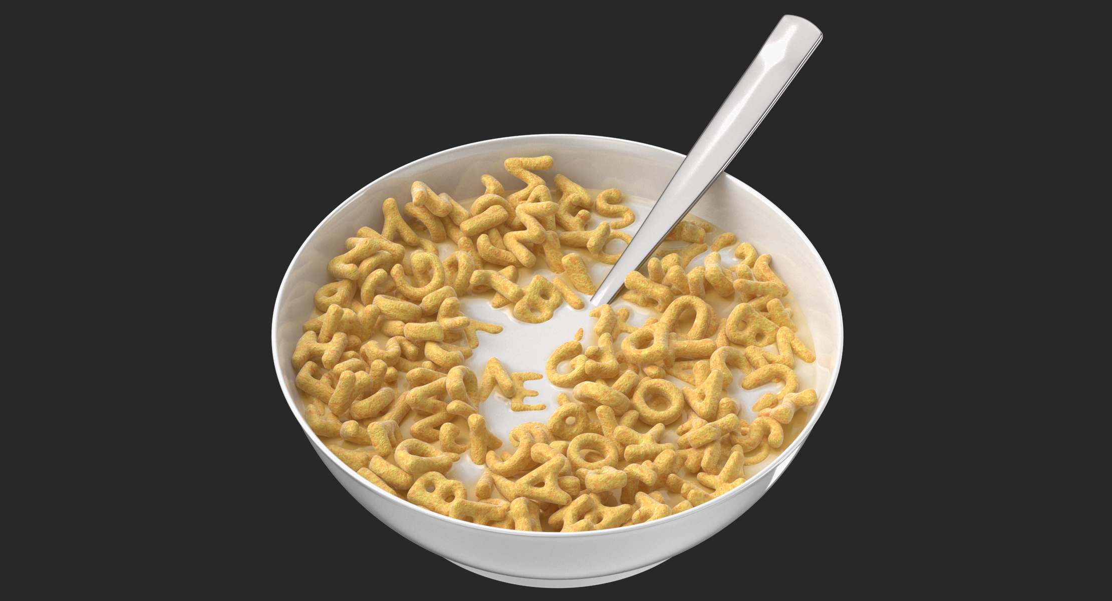 3D bowl alphabet cereal spoon TurboSquid 1468641