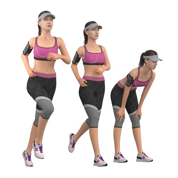 running jogging girl 3D