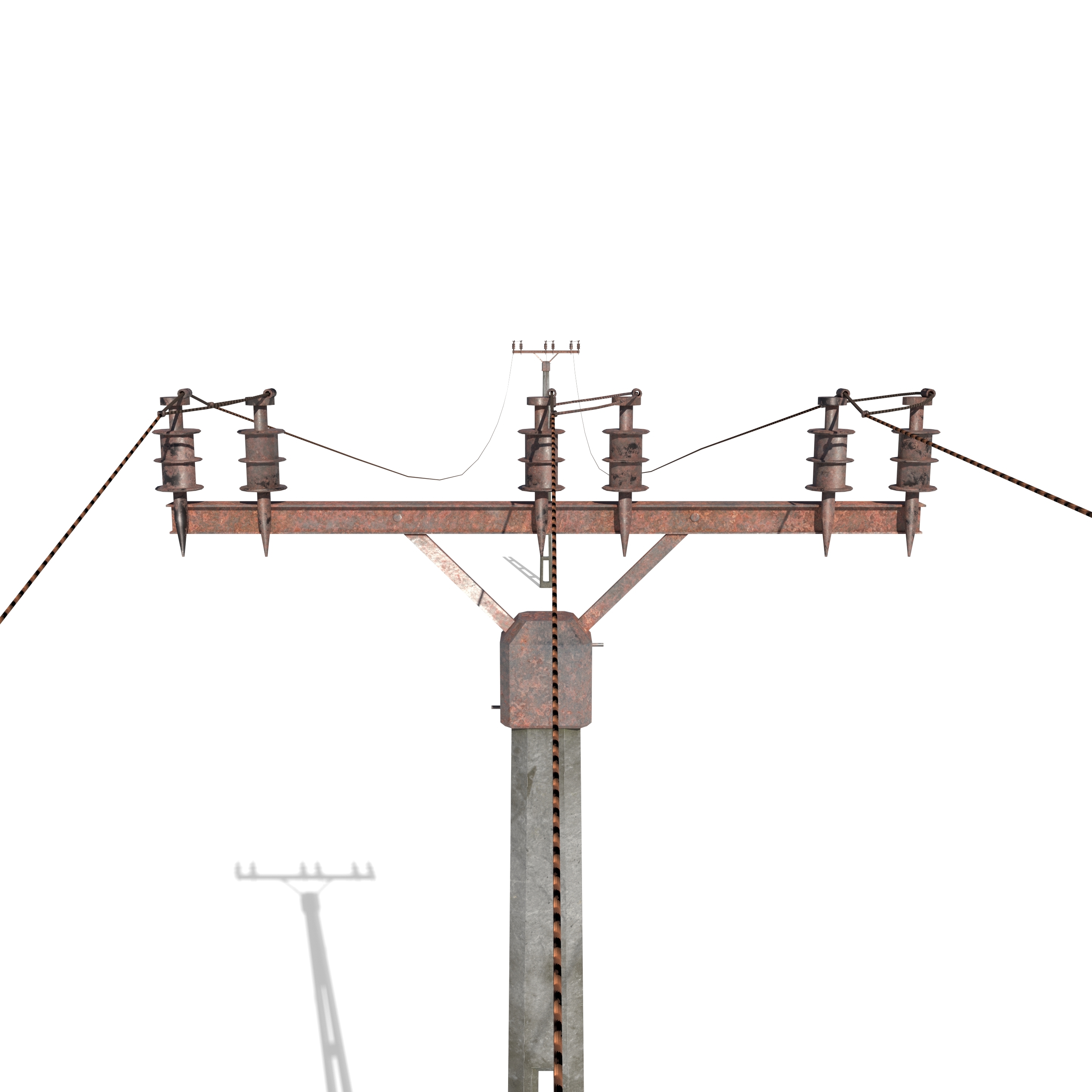 电线杆20风化3d模型