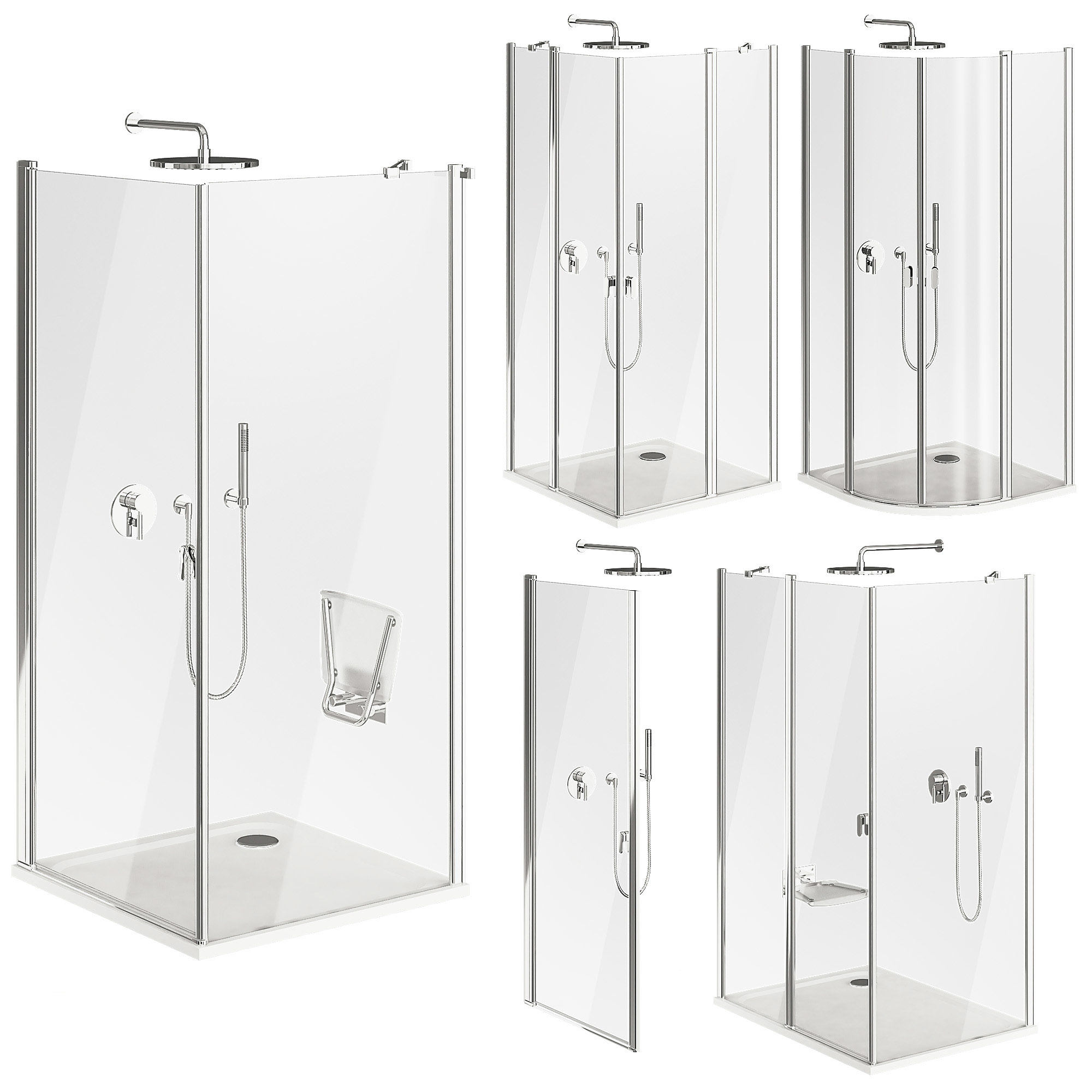 3d Shower Cabins Ravak Chrome Model Turbosquid 1451330