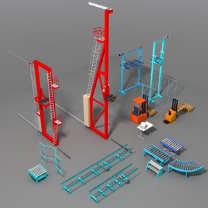 Промышленная модель. 3d Max модель конвейер. BIM конвейер.