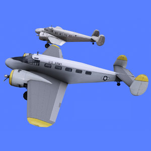 3D beechcraft 18 base liveries model