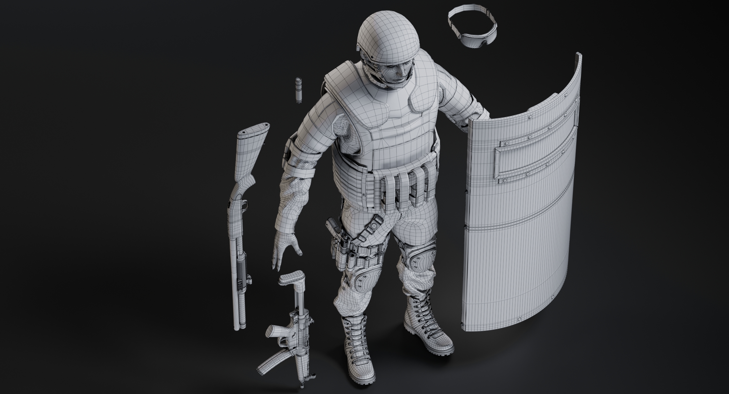 3d model uniform swat man