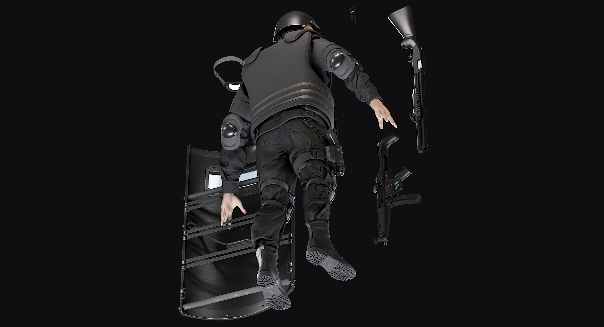 3d model uniform swat man