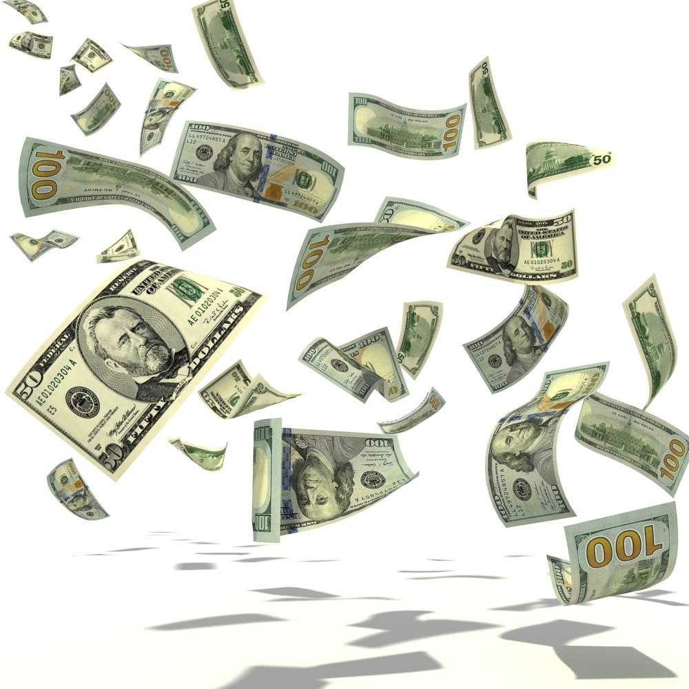 3D model rain dollars money TurboSquid 1469777