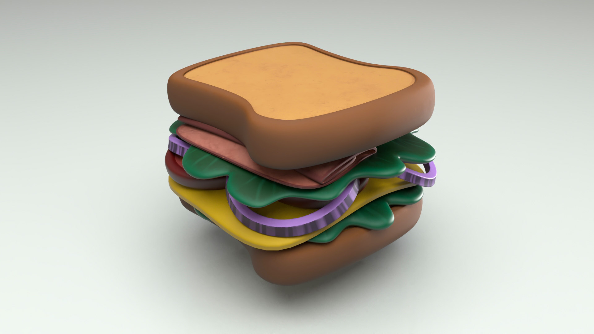 Cartoon sandwich 3D model TurboSquid 1515495