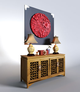 3D chinese style cabinet