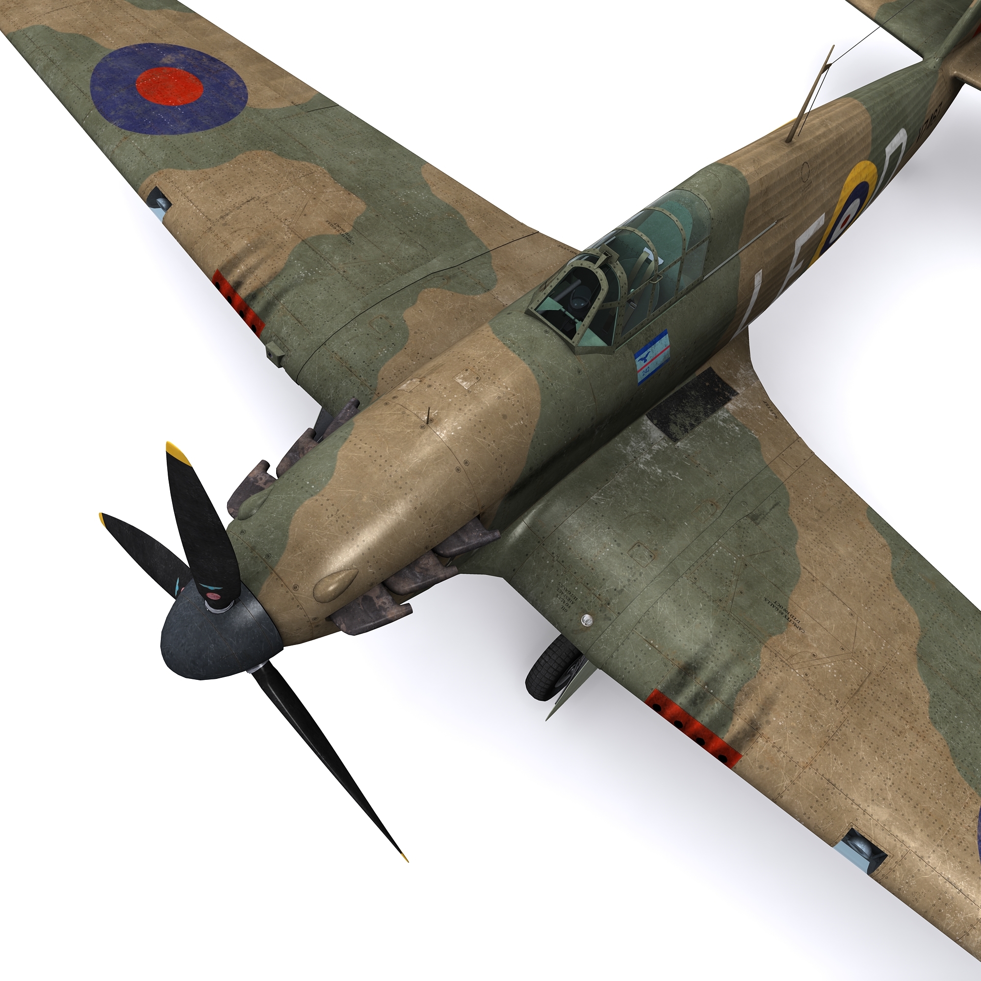 ia飓风-242中队道格拉斯·巴德(douglas bader)3d模型