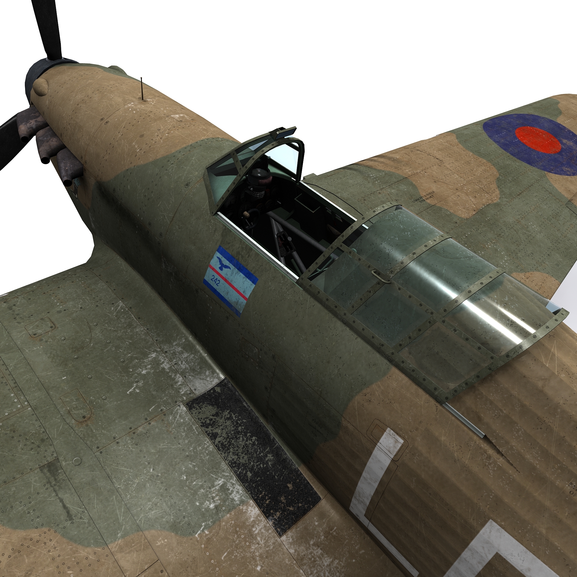 ia飓风-242中队道格拉斯·巴德(douglas bader)3d模型