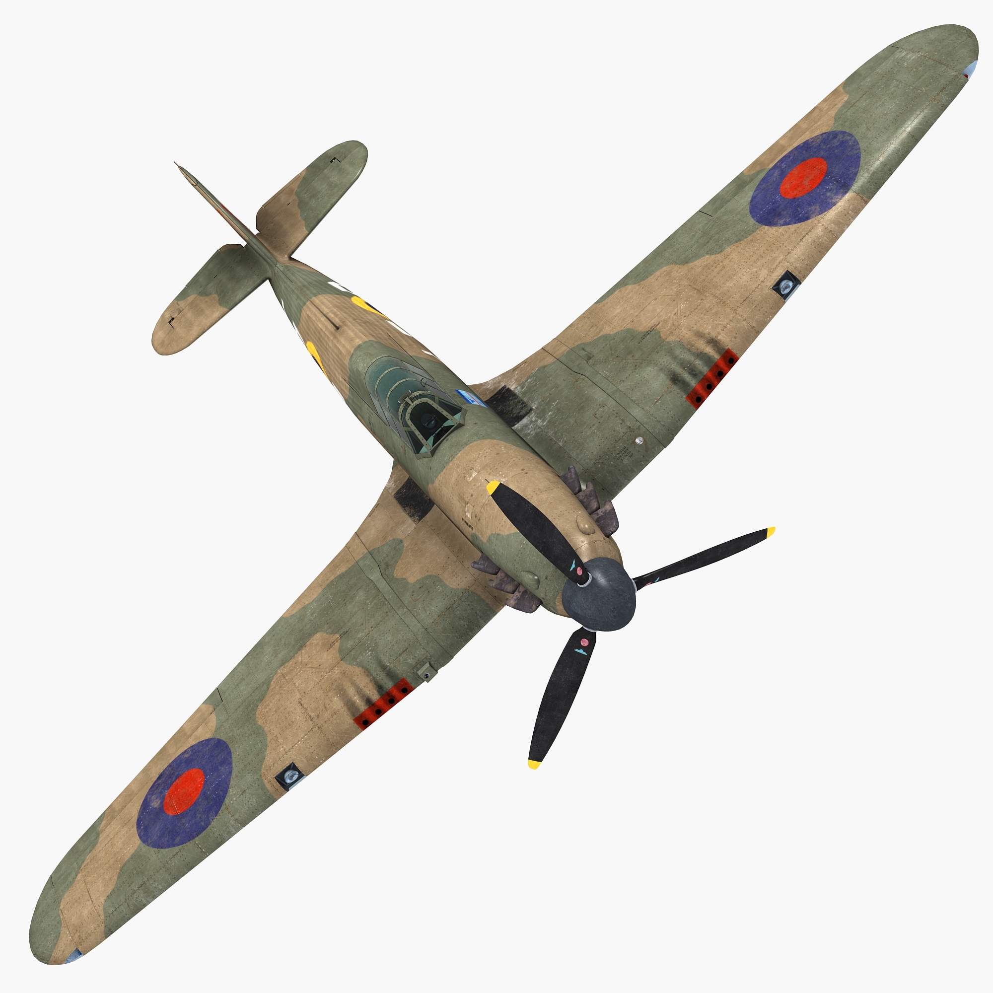 ia飓风-242中队道格拉斯·巴德(douglas bader)3d模型