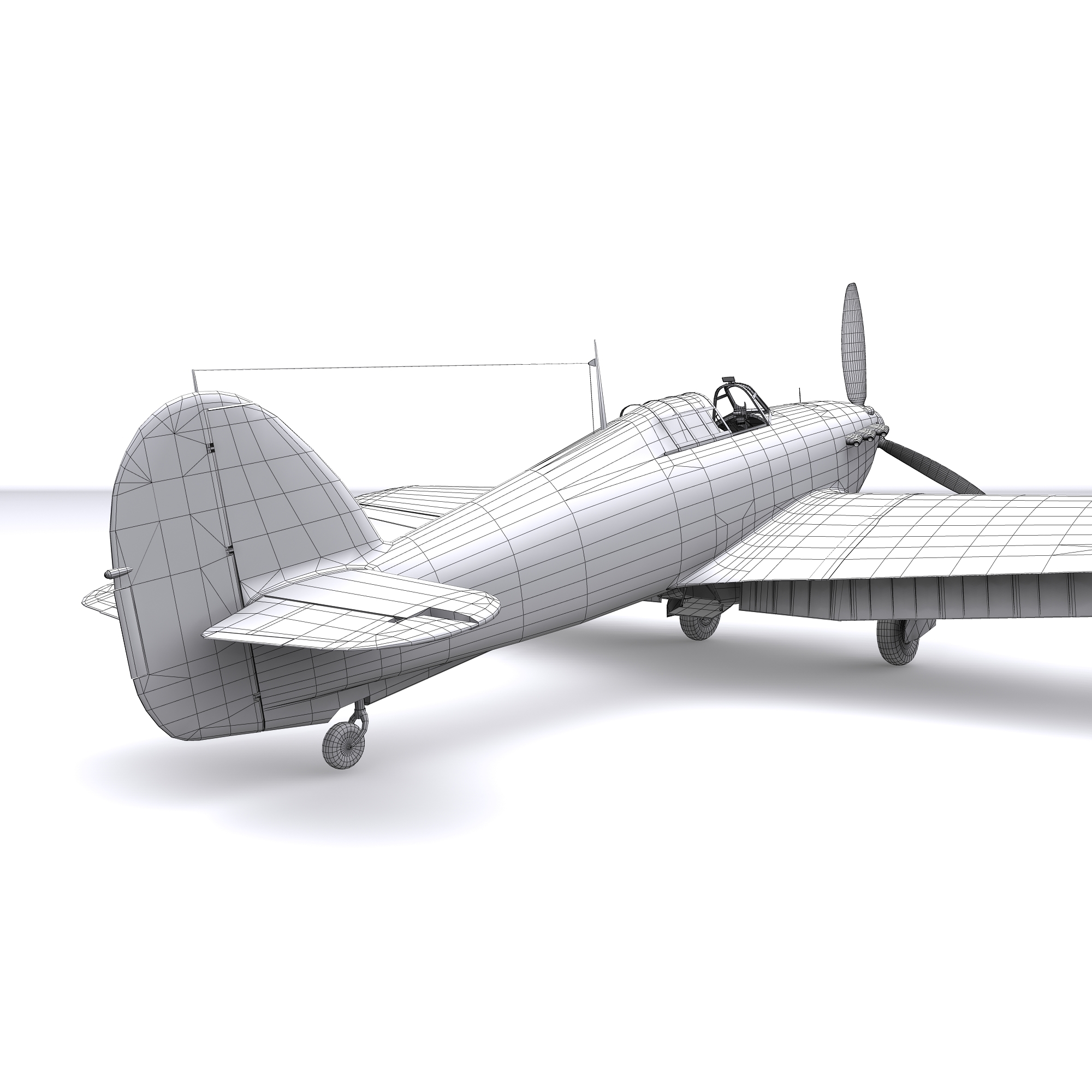 ia飓风-242中队道格拉斯·巴德(douglas bader)3d模型